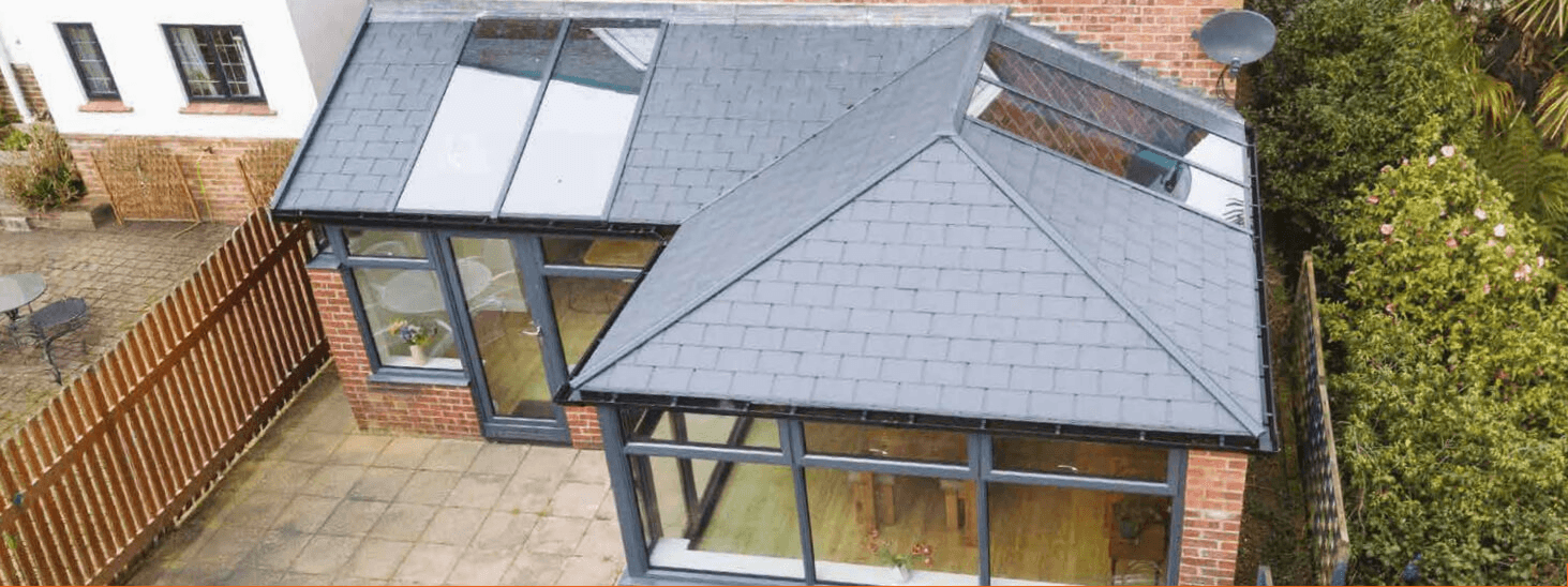 Conservatory with warm roof